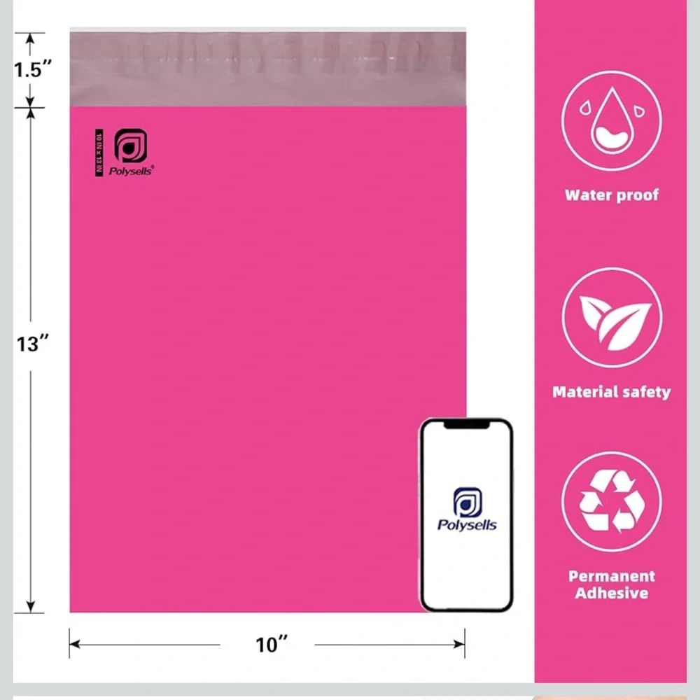 Pink 10” x 13” polymailers